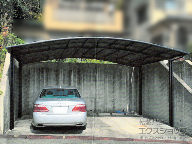 大阪府高槻市ののカーポート ネスカR (ラウンドスタイル) ワイド 積雪〜20cm対応 施工例