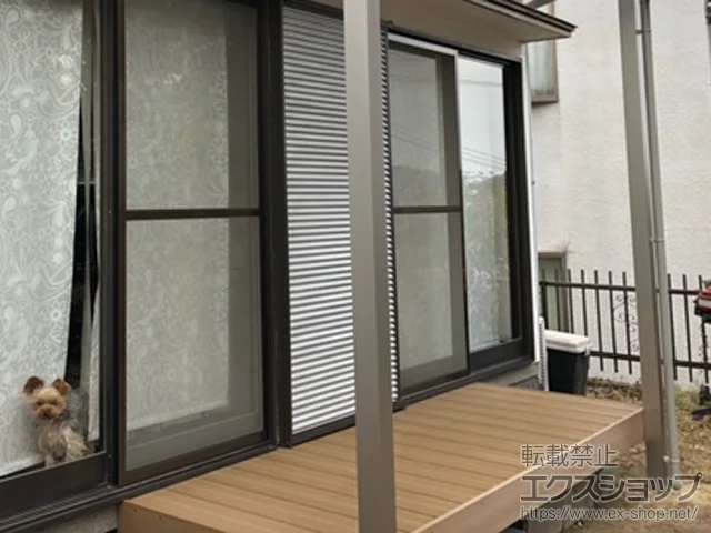 兵庫県西宮市ののテラス屋根、ウッドデッキ 樹ら楽ステージ 木彫 施工例