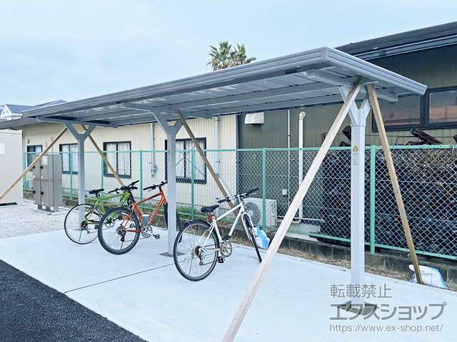 三重県桑名市ののサイクルポート・駐輪場 イナバ自転車置場 BYNタイプ ２連続タイプ 埋め込み式 施工例