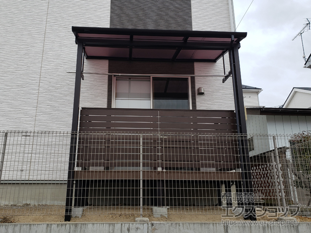 福島県須賀川市ののテラス屋根 ソラリア F型 テラスタイプ 単体 積雪〜20cm対応 施工例