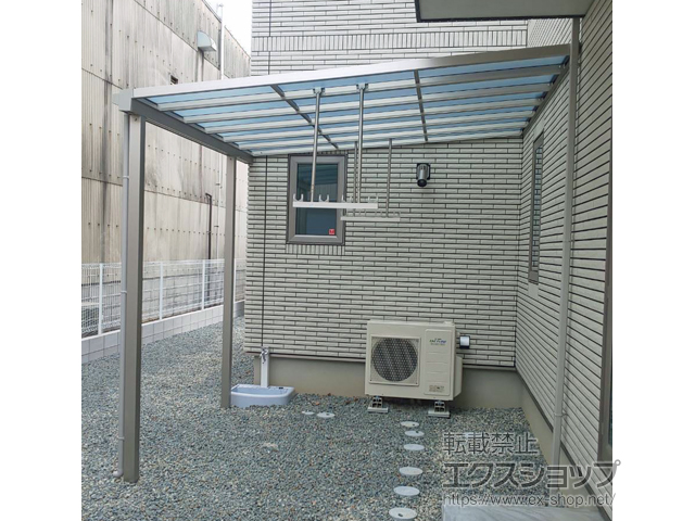 大阪府高石市ののテラス屋根 ソラリア F型 テラスタイプ 単体 積雪〜20cm対応 施工例