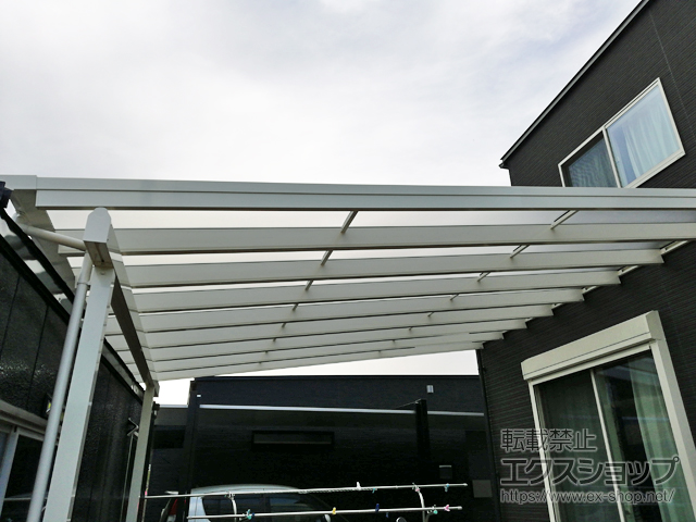 山口県山口市ののテラス屋根 ソラリア F型 ビッグサイズ 単体 積雪〜20cm対応 施工例