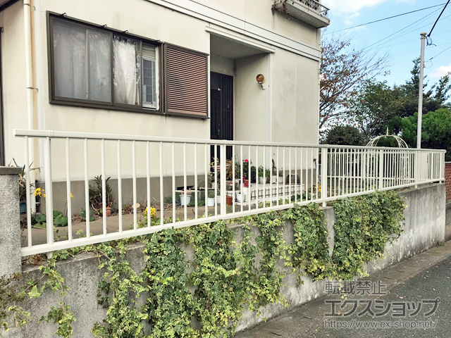 福岡県北九州市ののフェンス・柵 ミエッタフェンス 防犯たて格子タイプ 自由柱施工 施工例