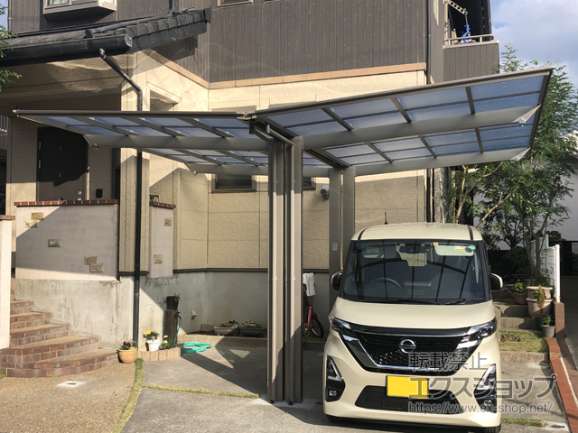 鹿児島県鹿児島市ののカーポート フーゴF (フラットスタイル) Y合掌 積雪〜20cm対応 施工例