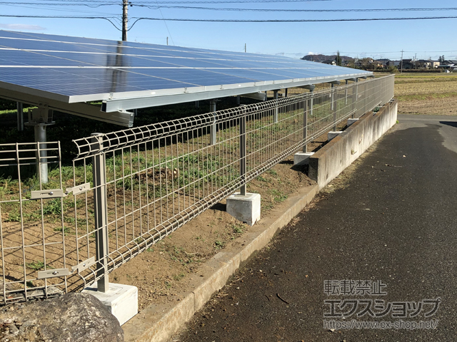 栃木県鹿沼市ののフェンス・柵 イーネットフェンス 3F型 自由柱施工 施工例