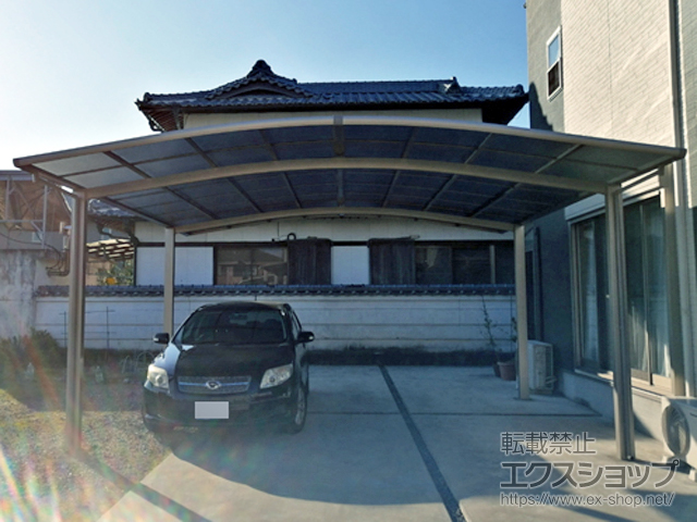 徳島県徳島市ののカーポート ネスカR (ラウンドスタイル) ワイド 積雪〜20cm対応 施工例