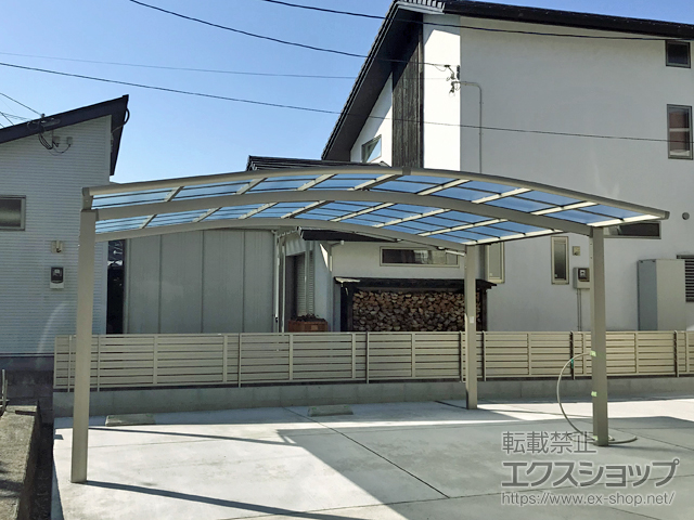 長崎県佐世保市ののカーポート ネスカR ワイド 積雪〜20cm対応 台風補償付 施工例