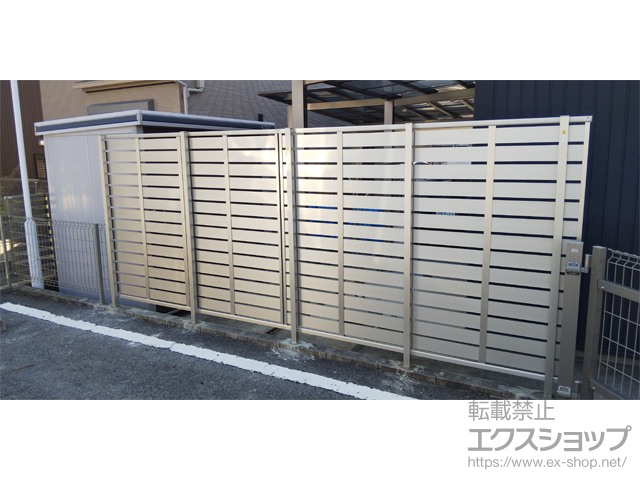 愛知県名古屋市ののフェンス・柵 シンプレオフェンスSY1型 横スリット・自由柱施工 施工例