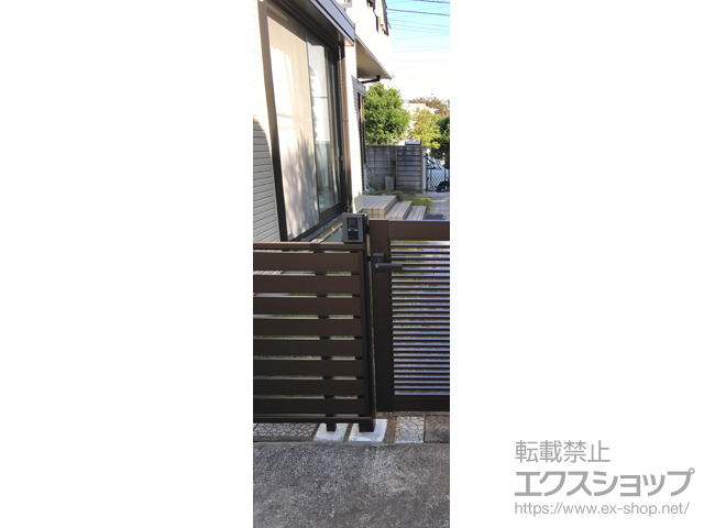 千葉県松戸市ののフェンス・柵 シンプレオフェンスSY1型 横スリット　自由柱施工 施工例