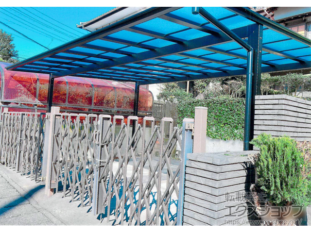 静岡県藤枝市ののカーポート ネスカF (フラットスタイル) ワイド 積雪〜20cm対応 施工例