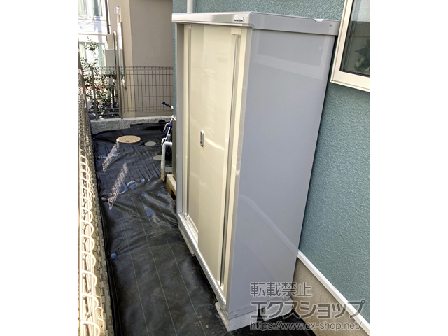 東京都稲城市のの物置・屋外倉庫 シンプリー 一般型 1100×415×1603 MJX-114D-P-FW 施工例