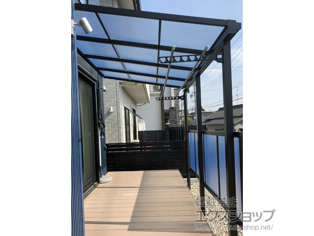 愛知県東海市ののテラス屋根 ソラリア F型 テラスタイプ 単体 積雪〜20cm対応 施工例