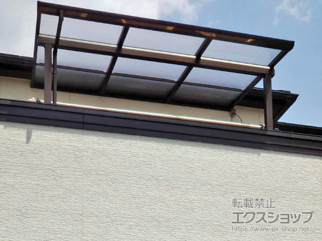 埼玉県朝霞市ののバルコニー・ベランダ屋根 プレシオステラスII F型 屋根タイプ 単体 積雪〜20cm対応 施工例