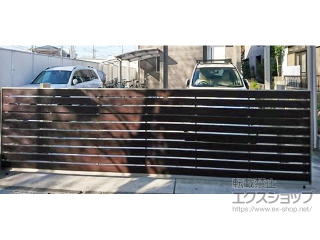 神奈川県相模原市ののカーゲート ワイドオーバードアS5型 マテリアルカラー 電動式 施工例