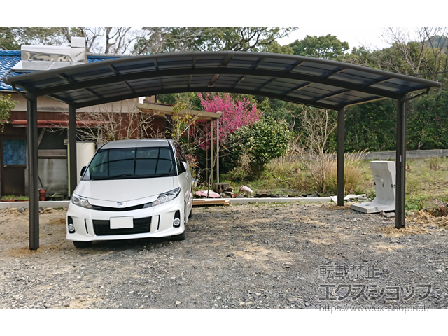 熊本県天草市ののカーポート ネスカR (ラウンドスタイル) ワイド 積雪〜20cm対応 施工例
