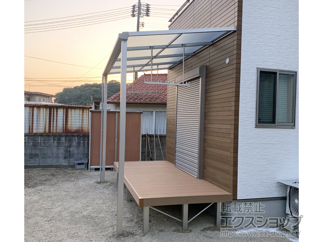 広島県尾道市ののテラス屋根 ソラリア F型 テラスタイプ 単体 積雪〜20cm対応 施工例