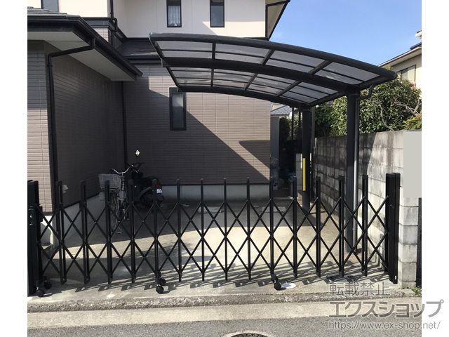兵庫県宝塚市ののカーゲート トリップゲートII 2型 スタンダード ノンレール 片開き　40S 施工例