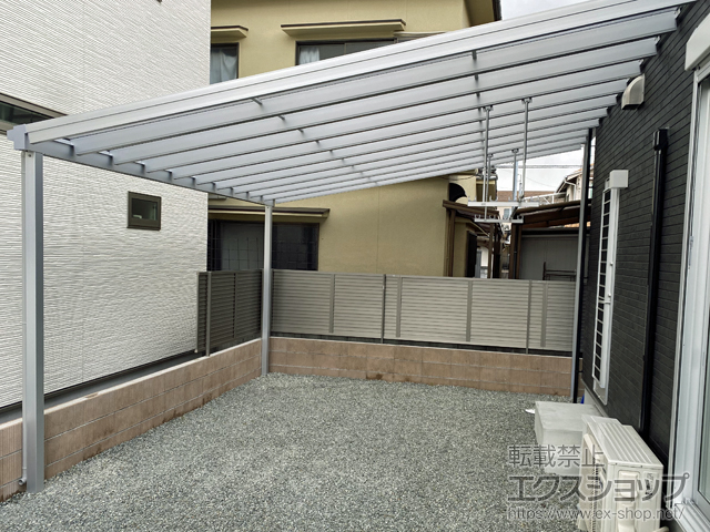 兵庫県姫路市ののテラス屋根 ソラリア F型 ビッグサイズ 単体 積雪〜20cm対応 施工例