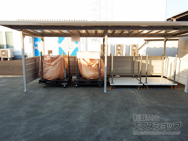 栃木県芳賀郡芳賀町ののサイクルポート・駐輪場 ヨド自転車置場 YOKCタイプ 連棟 一般地用 *アンカープレート方式 施工例