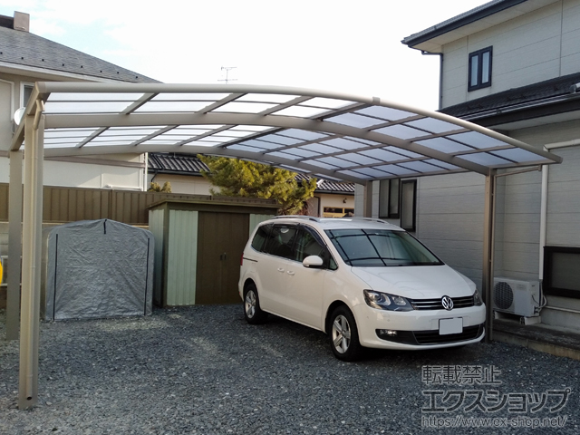 宮城県大崎市のの二重窓（内窓）、カーポート ネスカR (ラウンドスタイル) ワイド 積雪〜20cm対応 施工例