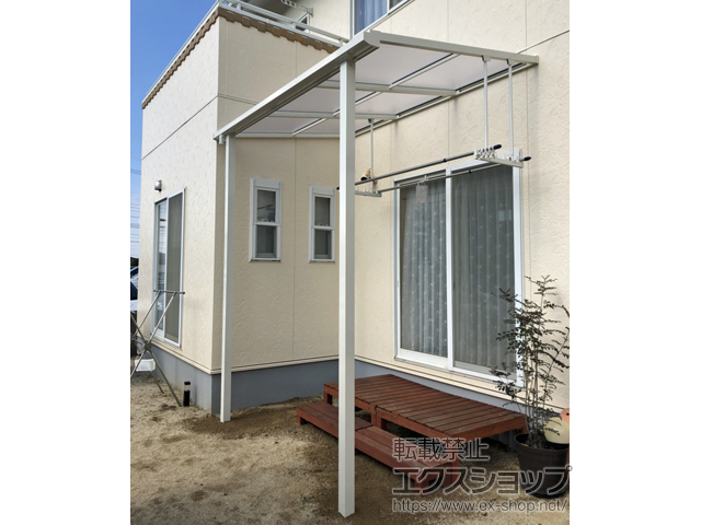 岡山県倉敷市ののテラス屋根 ソラリア F型 テラスタイプ 単体 積雪〜20cm対応 施工例