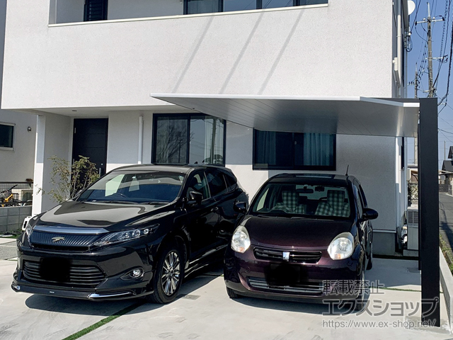 岡山県岡山市ののカーポート カーポートSC 積雪〜20cm対応 *隅切納まり 施工例