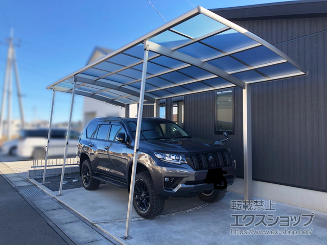 茨城県笠間市ののカーポート レイナポートグラン 延長　積雪〜20cm対応 施工例