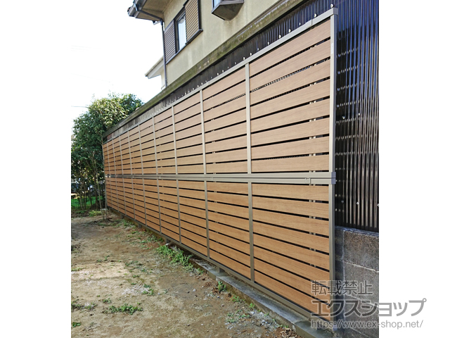 佐賀県三養基郡基山町ののフェンス・柵 モクハイフェンス　アルミ多段柱仕様 施工例