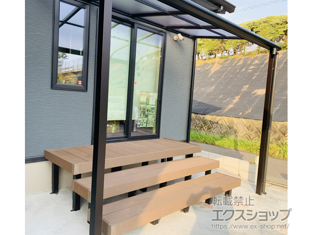 鹿児島県霧島市ののテラス屋根 ソラリア R型 テラスタイプ 単体 積雪〜20cm対応 施工例