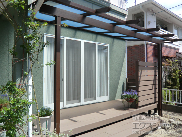広島県廿日市市ののテラス屋根 サザンテラス (パーゴラ仕様) テラスタイプ 単体 積雪〜20cm対応 施工例