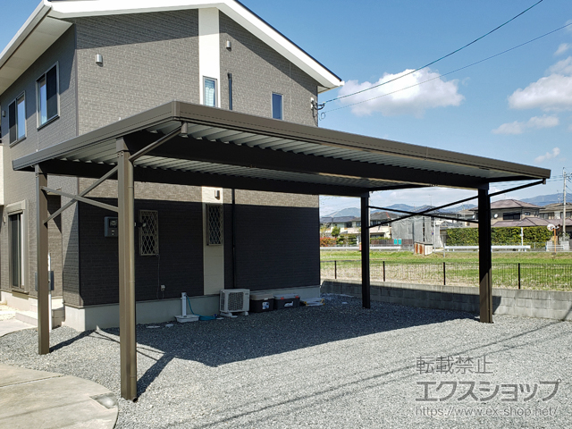 佐賀県三養基郡上峰町のLIXIL リクシル（トステム）のカーポート テリオスポートIII 1500 3台用 角柱4本柱 積雪〜50cm対応 施工例