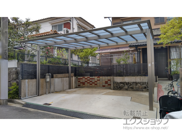 兵庫県川西市ののカーポート ネスカF (フラットスタイル) ワイド 積雪〜20cm対応 施工例