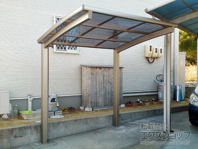 岡山県玉野市ののサイクルポート・駐輪場 ネスカRミニ (ラウンドスタイル) 積雪〜20cm対応 施工例