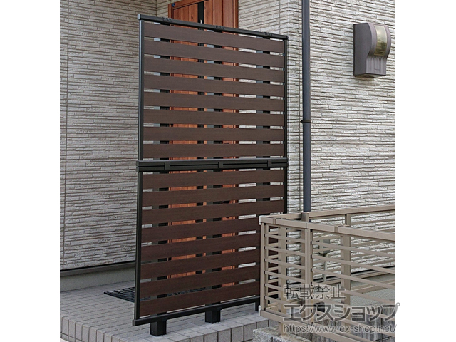 滋賀県草津市ののフェンス・柵 モクアルフェンス 横板タイプ 2段支柱 自立建て用 施工例