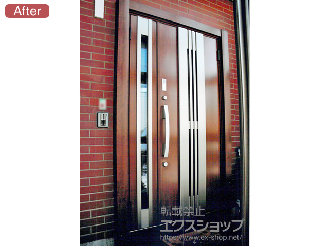 北海道札幌市のLIXIL リクシル（トステム）の玄関ドア リシェント玄関ドア3 断熱K2仕様 親子仕様(ランマ無)R M84型 ※カザスプラス仕様 施工例