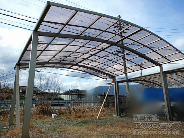 滋賀県大津市ののカーポート ネスカR (ラウンドスタイル) ワイド 積雪〜20cm対応 施工例