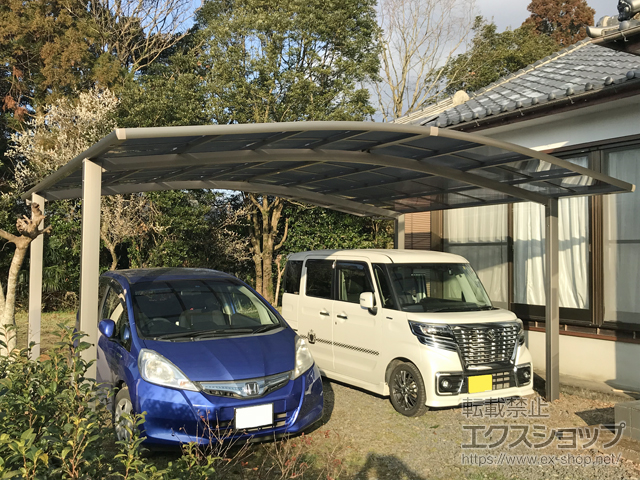 宮崎県えびの市ののカーポート ネスカR (ラウンドスタイル) ワイド 積雪〜20cm対応 施工例