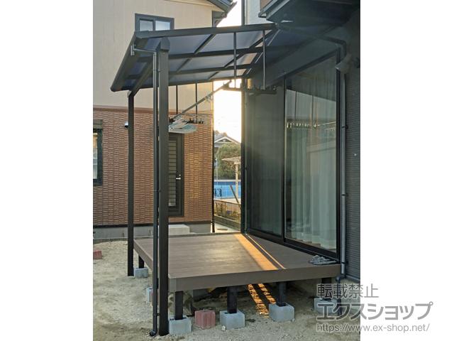 岡山県和気郡和気町ののテラス屋根 ソラリア F型 テラスタイプ 単体 積雪〜20cm対応 施工例