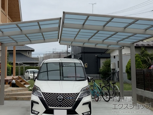 福島県福島県郡山市ののカーポート エフルージュグラン 延長　積雪〜20cm対応 施工例