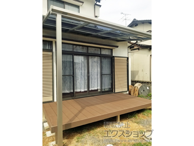 福岡県宮若市ののテラス屋根 ソラリア F型 テラスタイプ 単体 積雪〜20cm対応 施工例