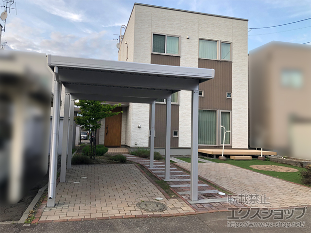 北海道札幌市のLIXIL リクシル（トステム）のカーポート カーポートST 4500 角柱6本柱 積雪〜150cm対応 施工例