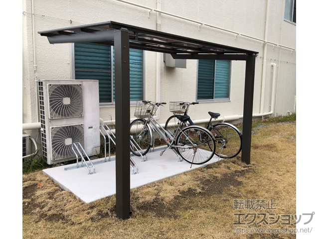 岐阜県大垣市ののサイクルポート・駐輪場 ネスカFミニ (フラットスタイル) 積雪〜20cm対応＋サイクルキーパー 施工例
