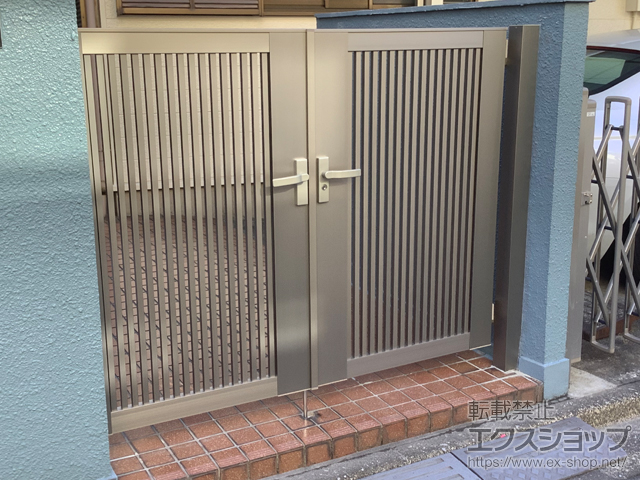 東京都練馬区のの門扉 開き門扉AB TR1型 両開き　柱使用 施工例