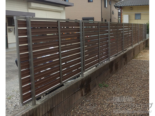大分県大分市ののフェンス・柵 モクハイフェンス フリーポールタイプ 施工例