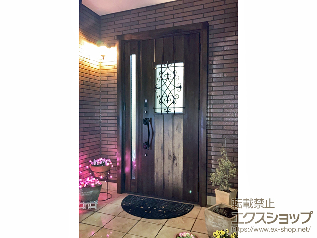 神奈川県大和市のLIXIL リクシル（トステム）の玄関ドア リシェント玄関ドア3防火戸 断熱K4仕様 親子仕様(ランマ無)R D41型 ※タッチキー仕様(リモコンタイプ) 施工例