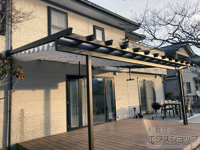 長野県松本市ののテラス屋根 ナチュレN 壁付け納まり テラスタイプ 単体 積雪〜20cm対応+日除け 施工例