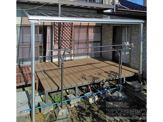 山口県宇部市ののテラス屋根 ソラリア F型 テラスタイプ 単体 積雪〜20cm対応 施工例