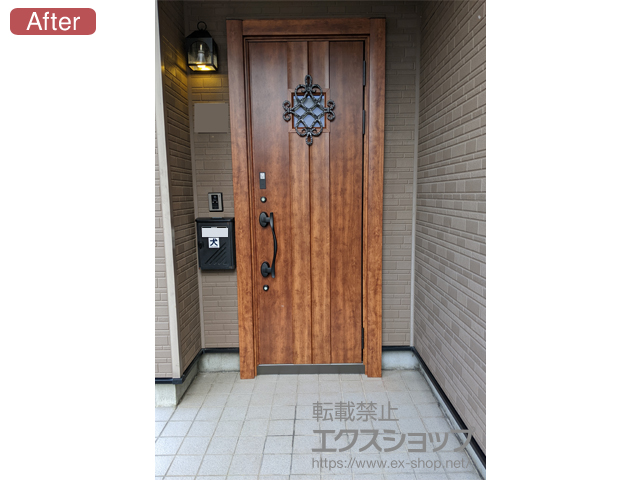 北海道札幌市のLIXIL リクシル（トステム）の玄関ドア リシェント玄関ドア3 高断熱仕様 片開き仕様(ランマ無)R 72N型 ※タッチキー仕様(リモコンタイプ) 施工例