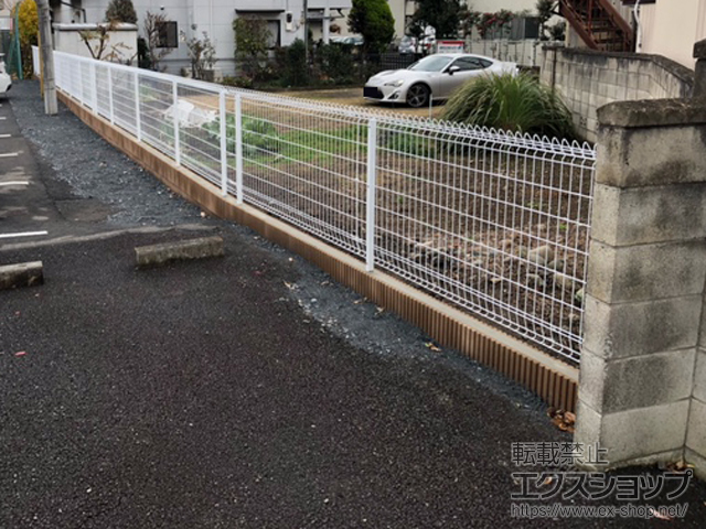 群馬県高崎市ののフェンス・柵 メッシュフェンス G10-R 自由柱施工 施工例