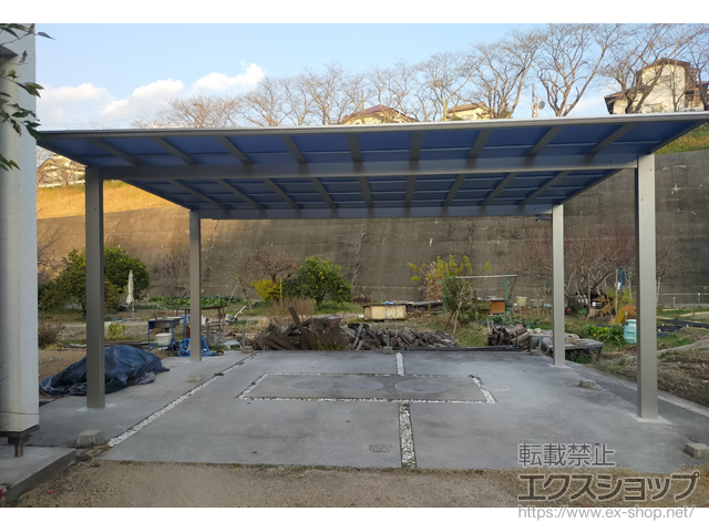 広島県福山市ののカーポート エフルージュ ツイン FIRST マテリアルカラー 積雪〜20cm対応 施工例